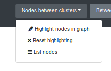 Dropdown Menu for Nodes Between Clusters
